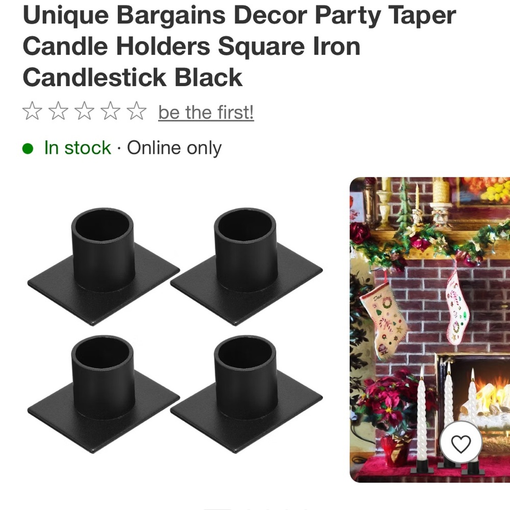 Party taper candleholders, iron black square, candlestick ￼